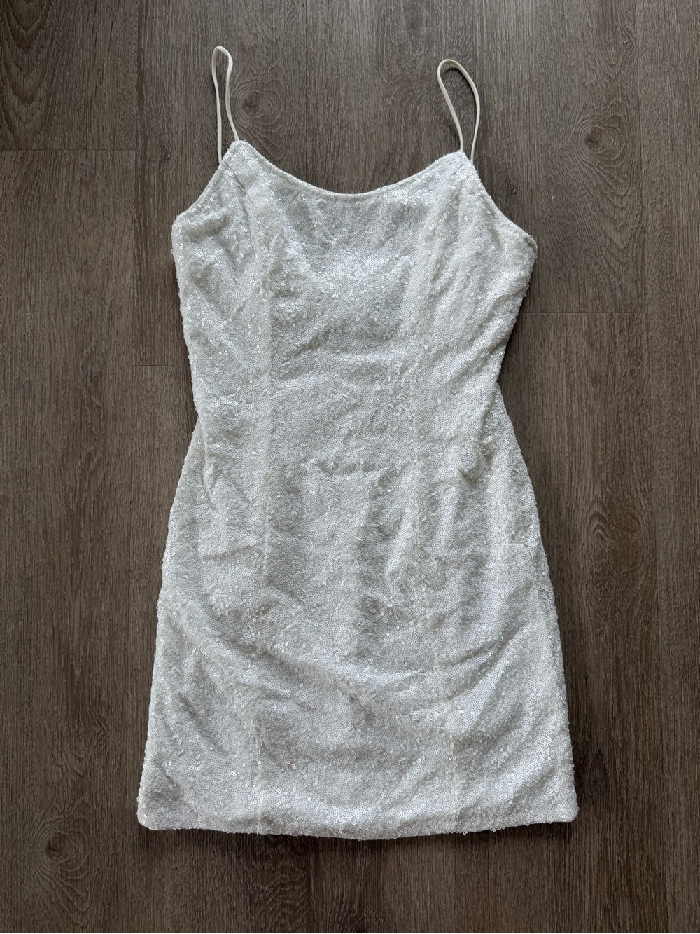 Lulus White Sequin Mini Dress Large